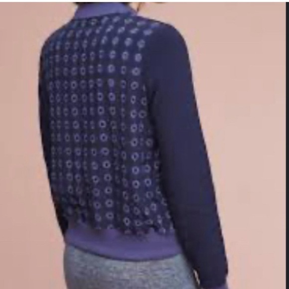 Anthropologie Amadi Eyelet Bomber Jacket Small. B1 - Picture 3 of 9